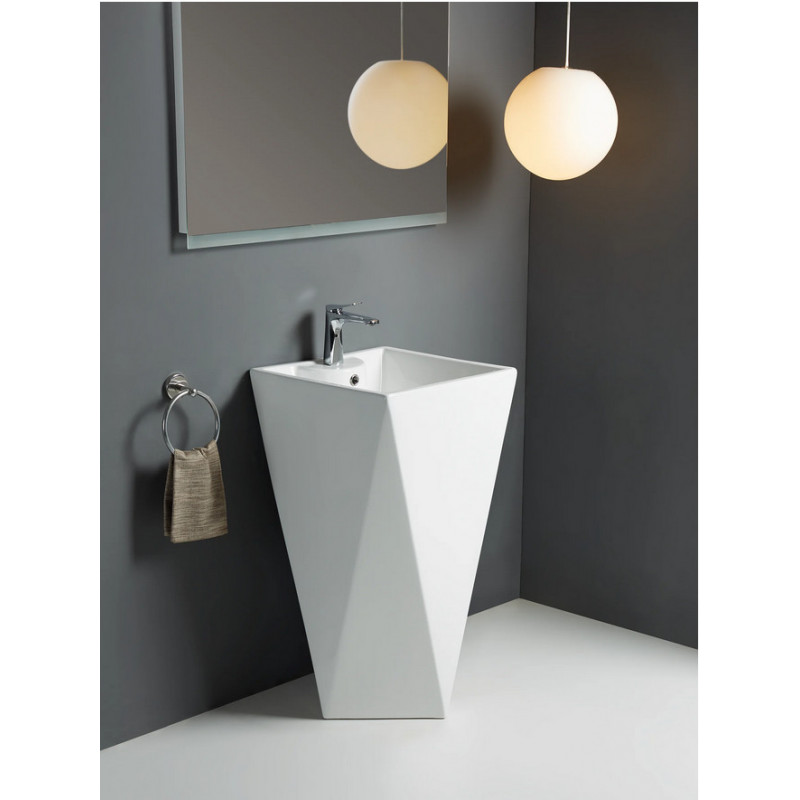 Раковина напольная WW LEERBACH 460 GL-WT белая