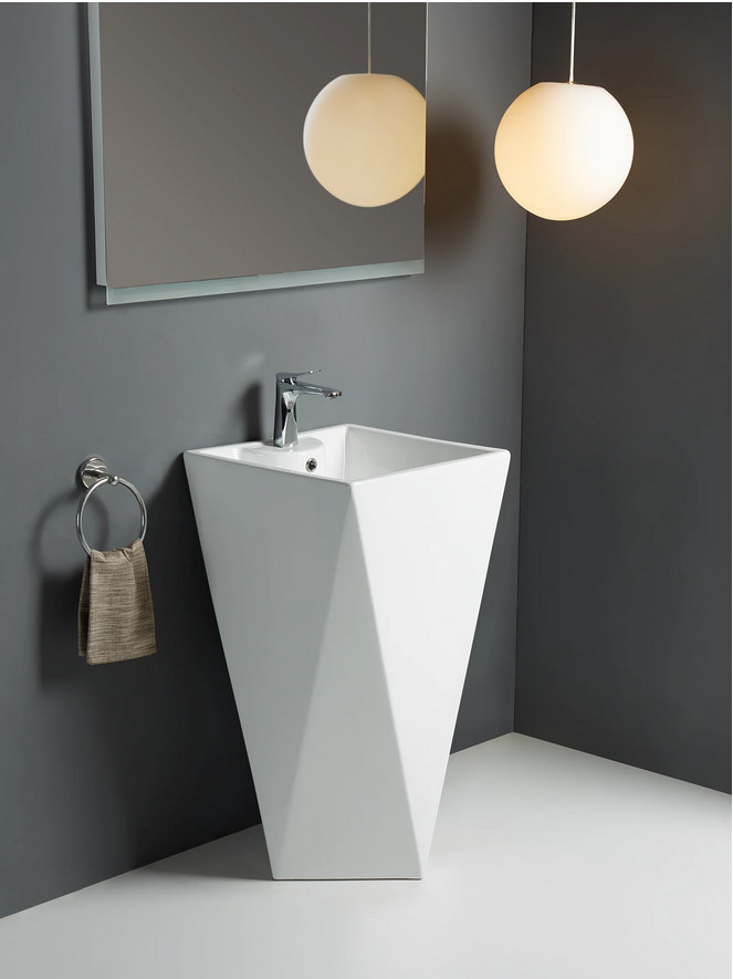 Раковина напольная WW LEERBACH 460 GL-WT белая