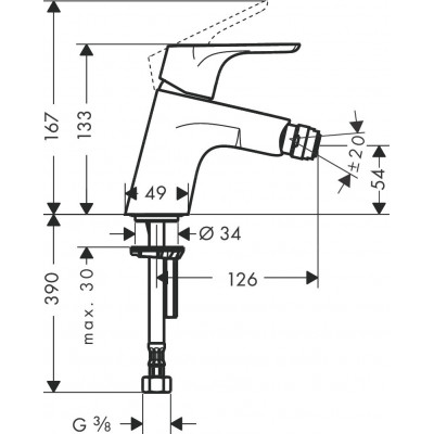 Смеситель для биде хром Hansgrohe 31922000