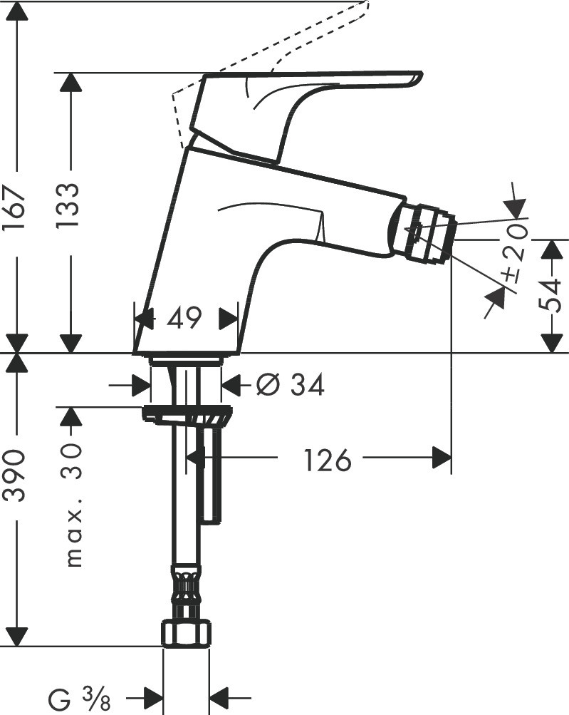 Смеситель для биде хром Hansgrohe 31922000