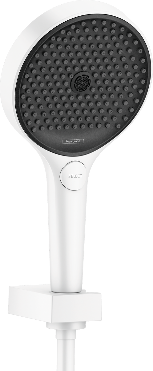 Душевой гарнитур Hansgrohe Rainfinity 130 3jet с душевым шлангом 160 см, белый матовый