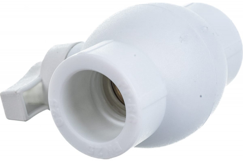Кран шаровой PP-R белый Дн 20 внутренняя пайка OPTIMA VALFEX VALF 10145020