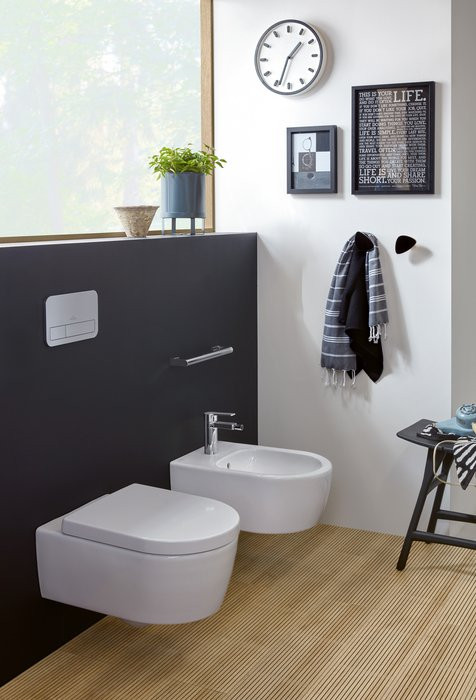 Биде подвесное 370x530мм Villeroy & Boch Avento альпийский белый