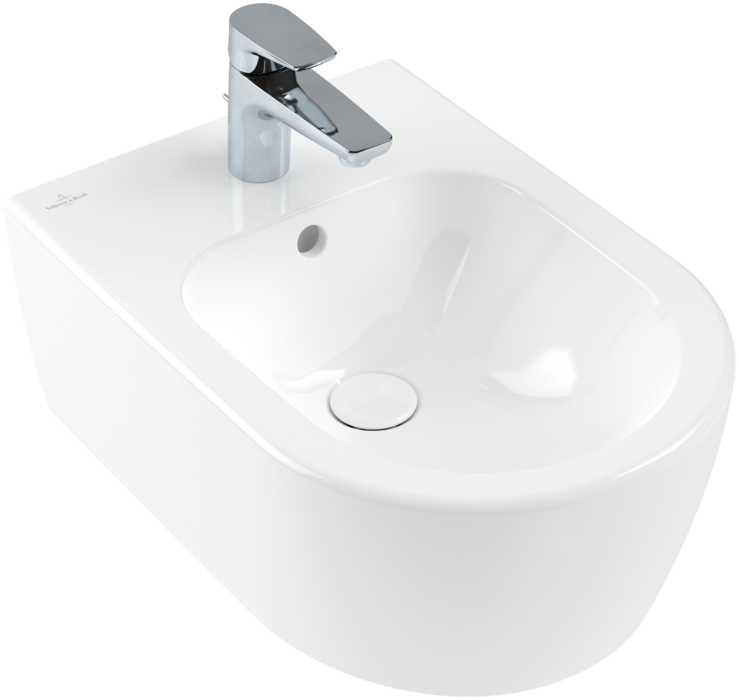 Биде подвесное 370x530мм Villeroy & Boch Avento Stone White Ceramic Plus