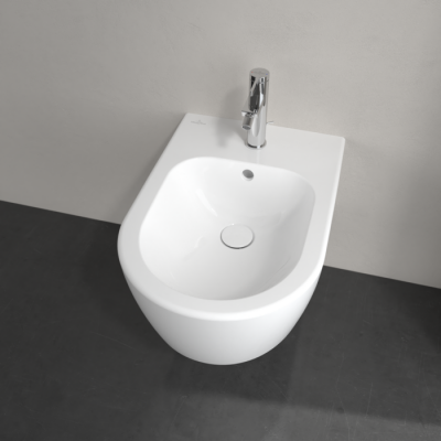 Биде подвесное 370x530мм Villeroy & Boch Avento Stone White Ceramic Plus
