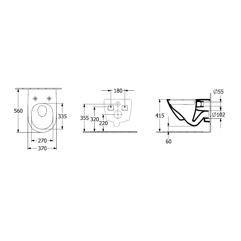 Унитаз Villeroy & Boch Antao 370x560мм безободковый, с вертикальным смывом, с функцией TwistFlush, Alpin White CeramicPlus