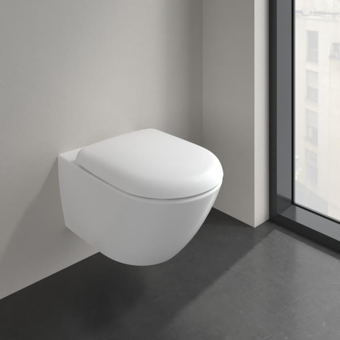 Сиденье для унитаза Villeroy&Boch Antao, с автоматическим опусканием, со съемным сиденьем, Stone White