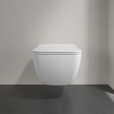 Унитаз подвесной с сидением Villeroy & Boch Venticello 4611RL Альпийский белый CeramicPlus SlimSeat LINE (Sandwich)