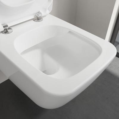 Унитаз подвесной с сидением Villeroy & Boch Venticello 4611RL Альпийский белый CeramicPlus SlimSeat LINE (Sandwich)