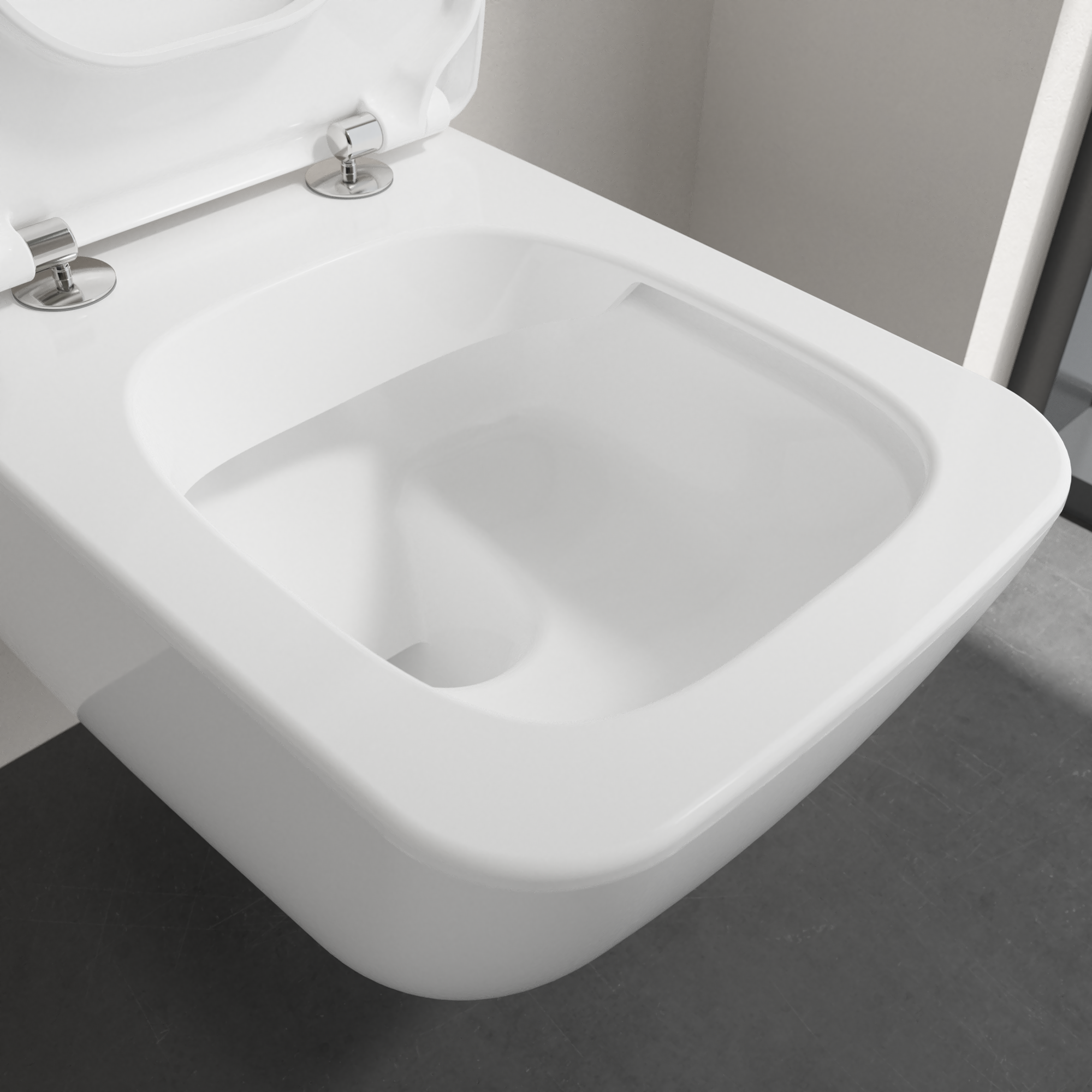 Унитаз подвесной с сидением Villeroy & Boch Venticello 4611RL Альпийский белый CeramicPlus SlimSeat LINE (Sandwich)