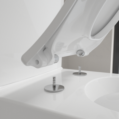 Сидение для унитаза Villeroy&Boch Venticello SlimSeat (Wrapover), с микролифтом, быстросъемное, Альпийский белый