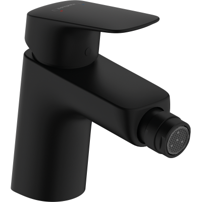 Однорычажный смеситель для биде Hansgrohe Logis 70 с донным клапаном, черный матовый
