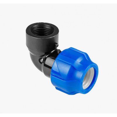 Отвод компрессионный ПЭ Дн 25х3/4"х90гр ВР Ру16 VALFEX 1210012325034