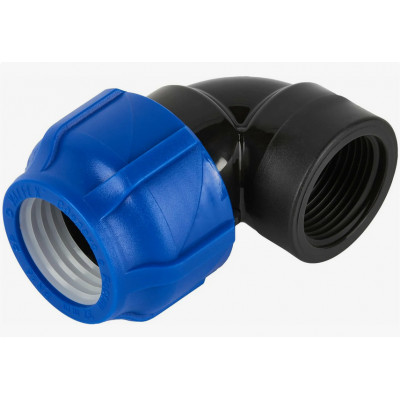 Отвод компрессионный ПЭ Дн 40х1 1/2"х90гр ВР Ру16 VALFEX 1210012340112