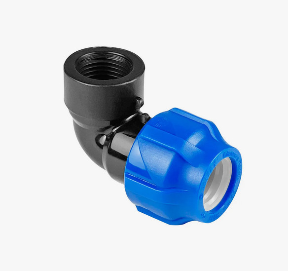 Отвод компрессионный ПЭ Дн 63х1 1/2"х90гр ВР Ру16 VALFEX 1210012363112