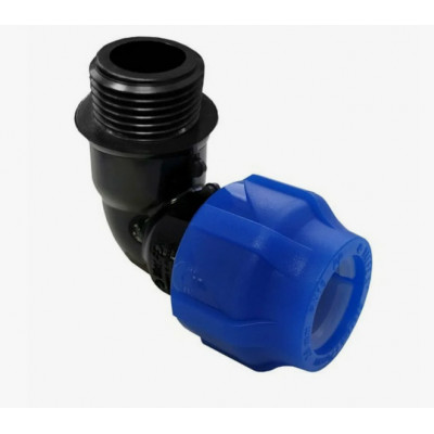 Отвод компрессионный ПЭ Дн 63х2"х90гр НР Ру16 VALFEX 1210012463200