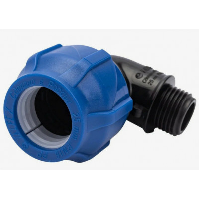 Отвод компрессионный ПЭ Дн 63х2"х90гр НР Ру16 VALFEX 1210012463200