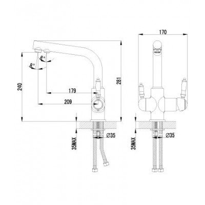 Смеситель для кухни с поворотным изливом, VILLA LM4805B Lemark