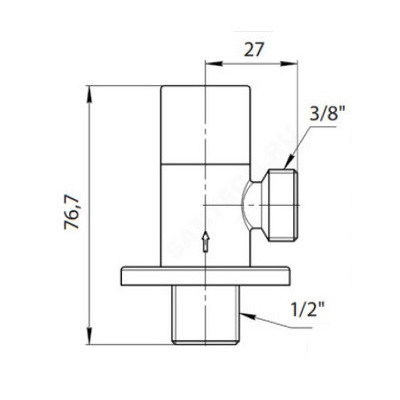 Клапан (вентиль) латунь бытовой хром угловой с отражателем 1072 G1/2"х3/8" Ру16 НР маховик овальный Aquasfera 1072-03