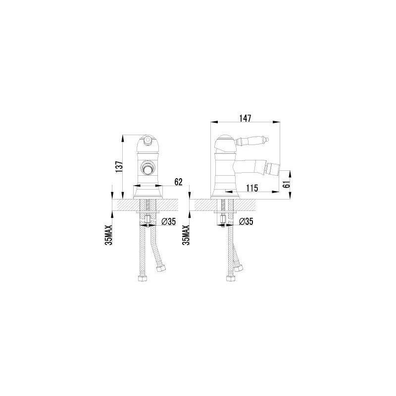 Смеситель для биде, VILLA LM4808B Lemark