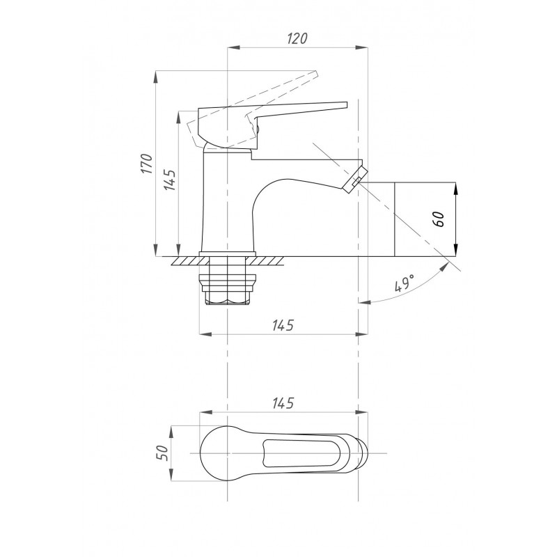 Смеситель для умывальника одноручный МОДЕРН Профсан PSM-759-044