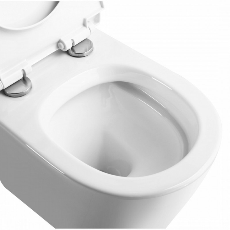 Комплект Унитаз подвесной Qwelle + Инсталляция Geberit Duofix Delta 458.163.21.1 с кнопкой смыва, хром