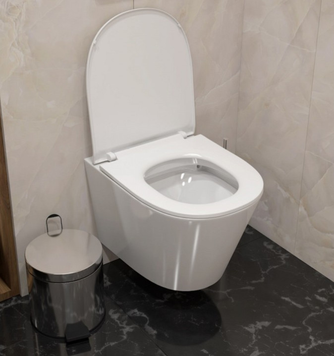 Комплект Унитаз подвесной Qwelle + Инсталляция Geberit Duofix Delta 458.163.21.1 с кнопкой смыва, хром