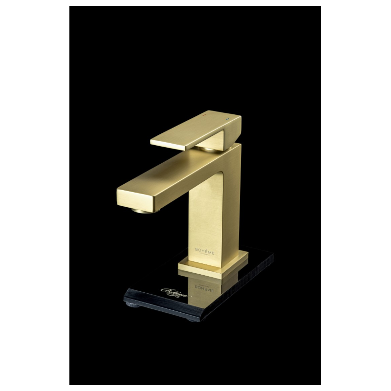 Смеситель для умывальника Boheme Uno Qubic Matt Gold