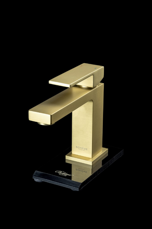Смеситель для умывальника Boheme Uno Qubic Matt Gold