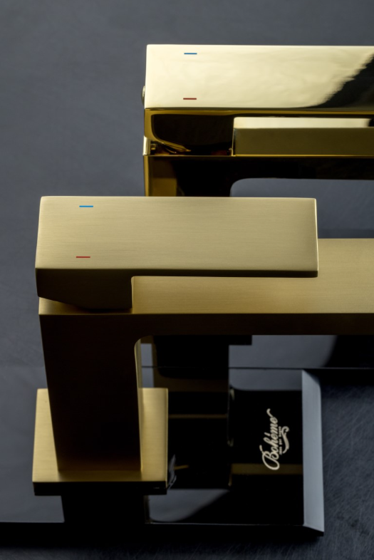 Смеситель для умывальника Boheme Uno Qubic Matt Gold