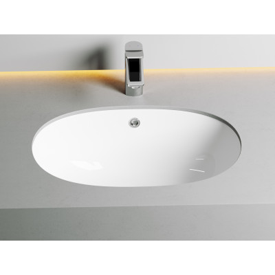Умывальник овальный встраиваемый под столешницу Ceramicanova Element 565*385*210мм белый