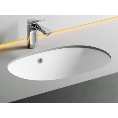 Умывальник овальный встраиваемый под столешницу Ceramicanova Element 565*385*210мм белый