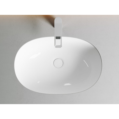 Умывальник овальный встраиваемый под столешницу Ceramicanova Element 565*385*210мм белый