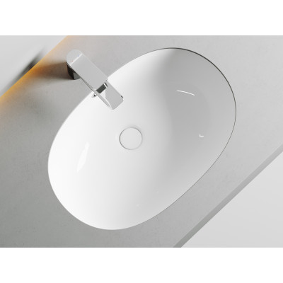Умывальник овальный встраиваемый под столешницу Ceramicanova Element 565*385*210мм белый