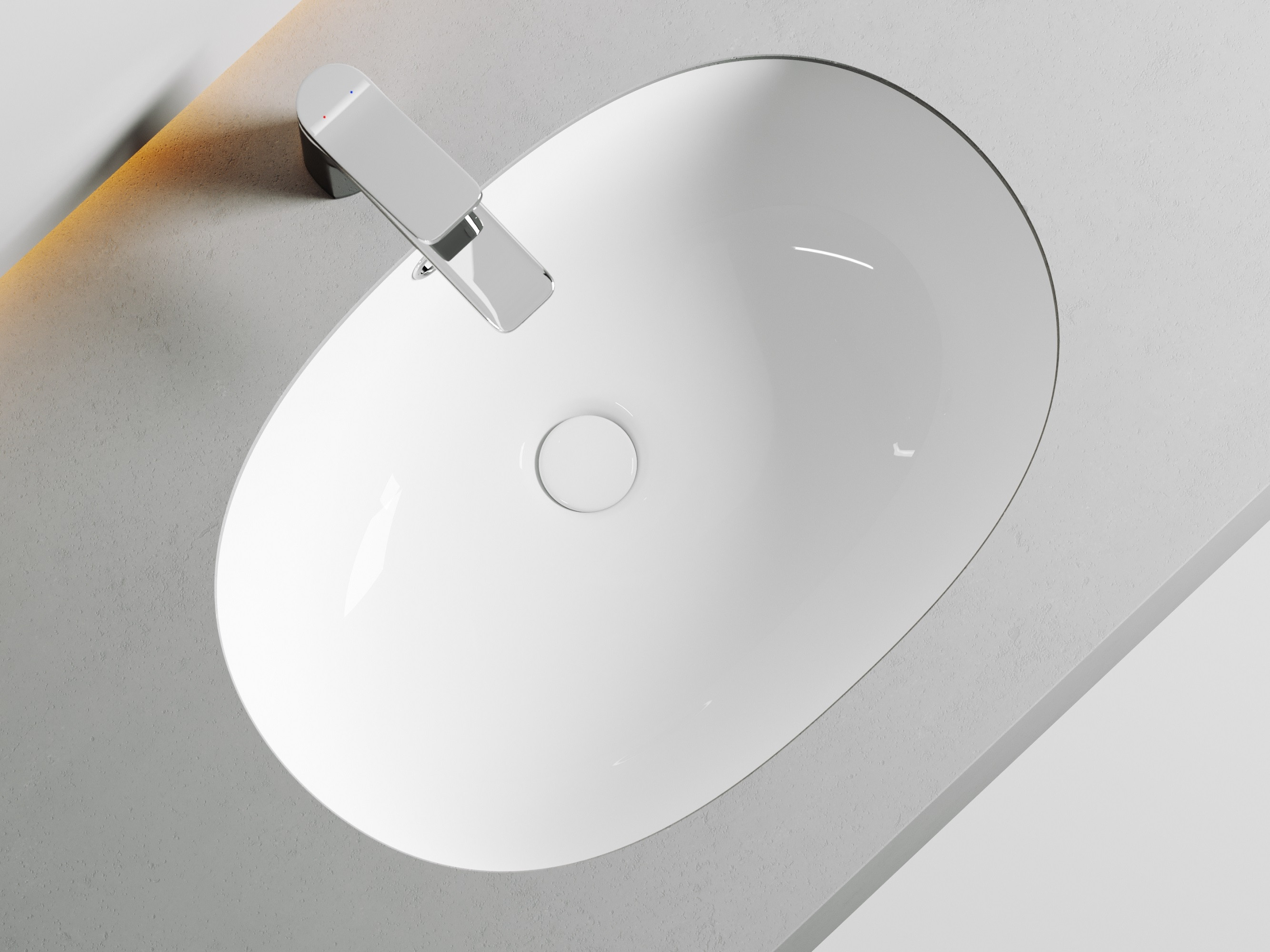 Умывальник овальный встраиваемый под столешницу Ceramicanova Element 565*385*210мм белый