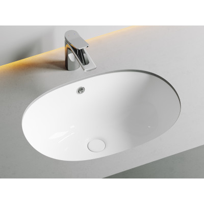 Умывальник овальный встраиваемый под столешницу Ceramicanova Element 565*385*210мм белый