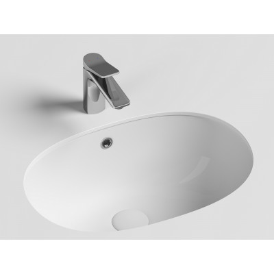 Умывальник овальный встраиваемый под столешницу Ceramicanova Element 565*385*210мм белый
