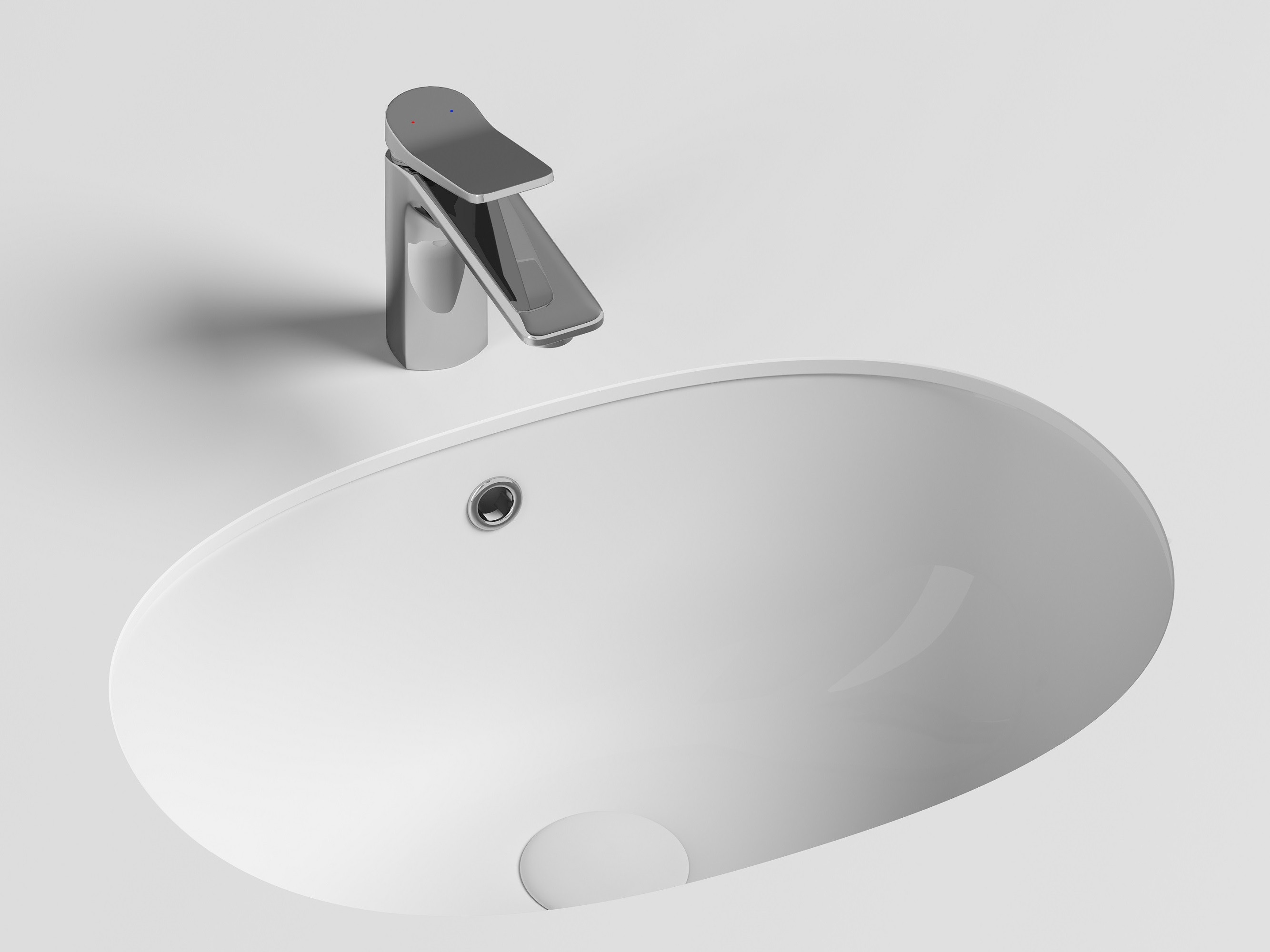 Умывальник овальный встраиваемый под столешницу Ceramicanova Element 565*385*210мм белый