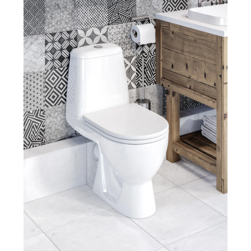 Унитаз-компакт Sanita Luxe Max Comfort Белый, быстросъемное сиденье дюропласт soft-close