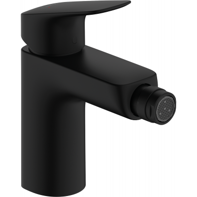 Однорычажный смеситель для биде Hansgrohe Logis 100 с донным клапаном, черный матовый