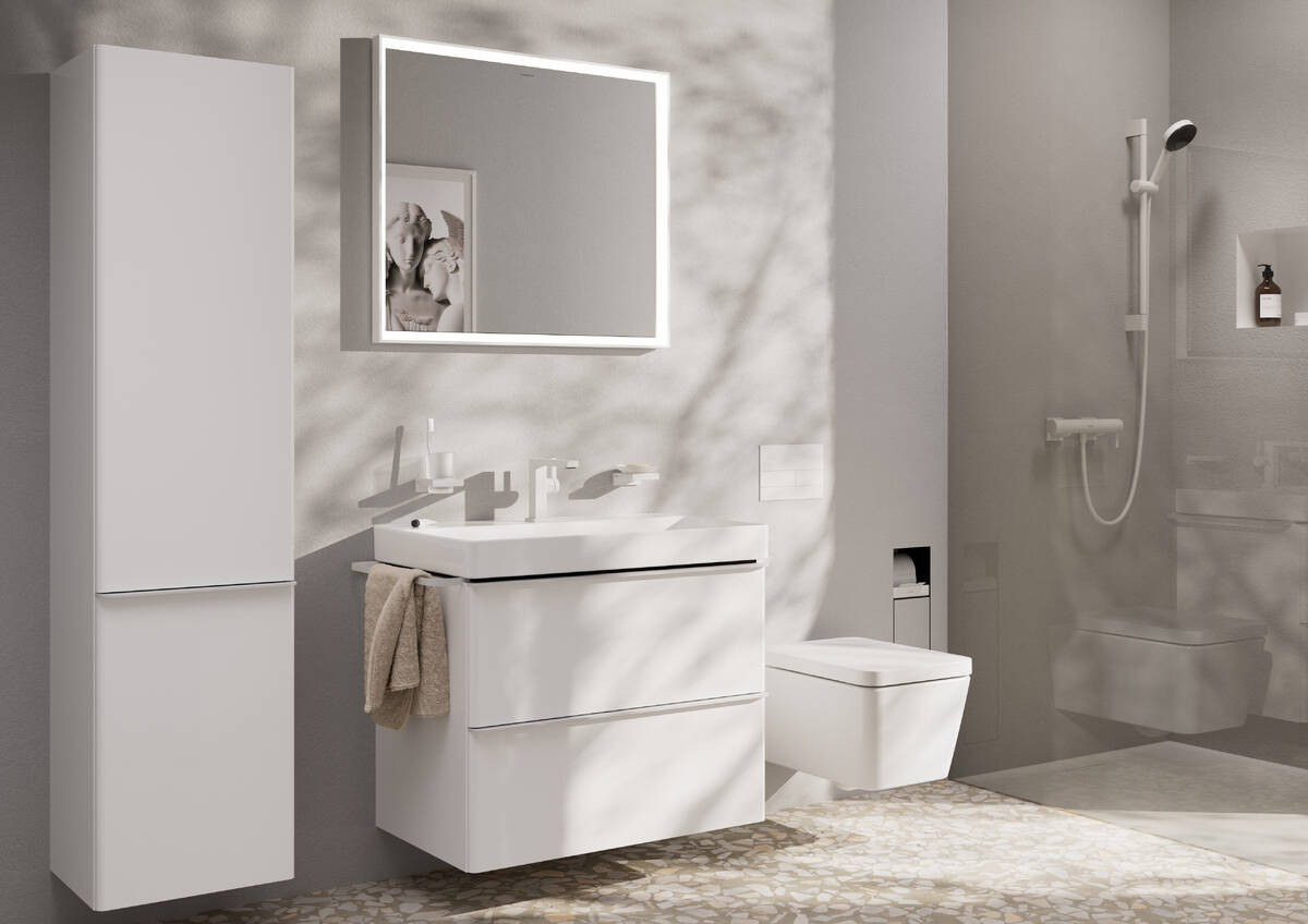Душевой гарнитур Hansgrohe Pulsify Select S 105 3jet Relaxation со штангой 65 см, матовый белый