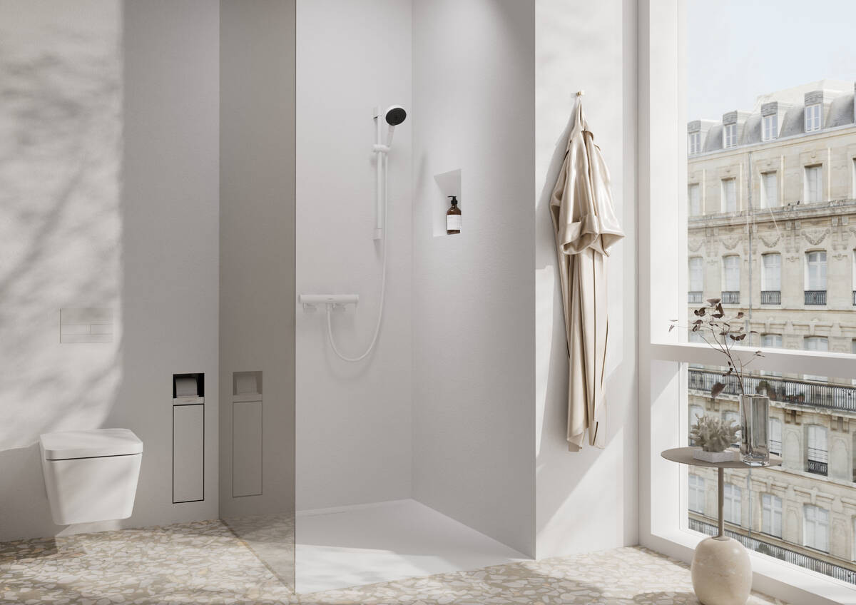 Душевой гарнитур Hansgrohe Pulsify Select S 105 3jet Relaxation со штангой 65 см, матовый белый