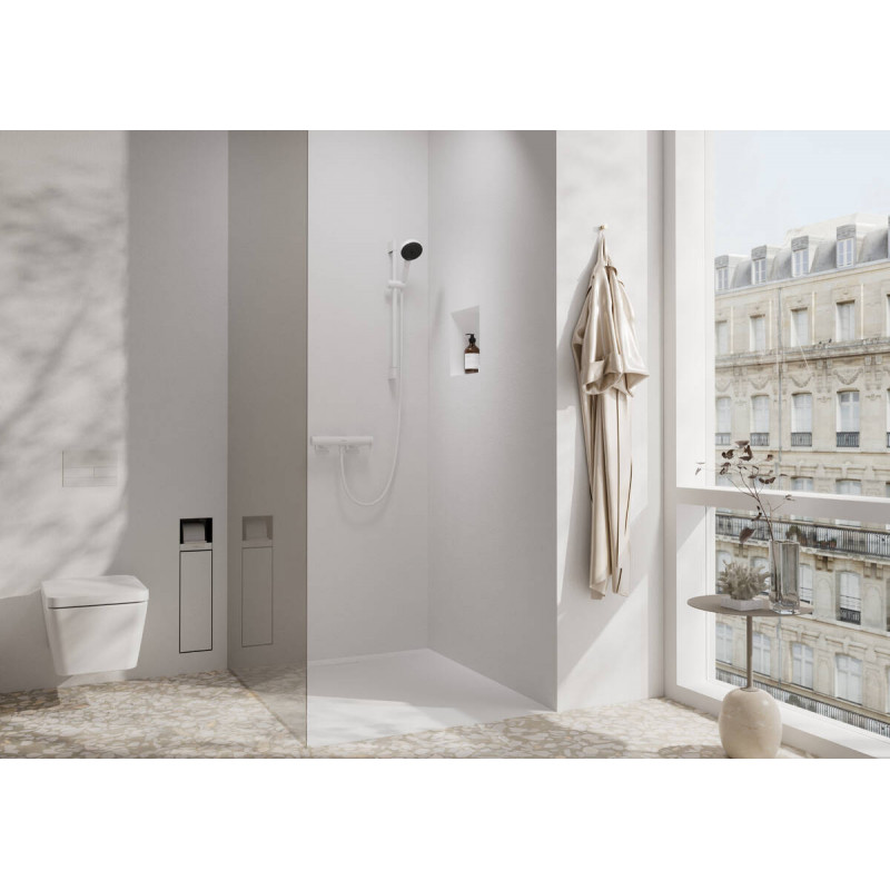 Душевой гарнитур Hansgrohe Pulsify Select S 105 3jet Relaxation EcoSmart со штангой 65 см, матовый белый
