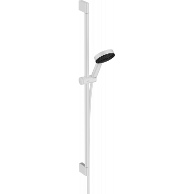 Душевой гарнитур Hansgrohe Pulsify Select S 105 3jet Relaxation EcoSmart со штангой 90 см, матовый белый