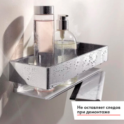 Полочка для ванной 30см Keuco Edition 11, съемная, с встроенным стеклоочистителем, алюминий/хром