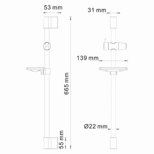 Душевой комплект WasserKRAFT A063 665мм хром