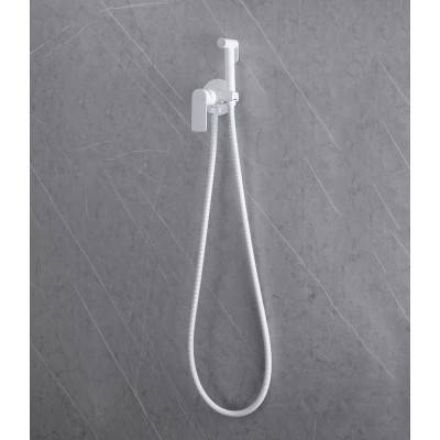 Смеситель ABBER Weiss Insel AF8025W с гигиеническим душем, белый матовый