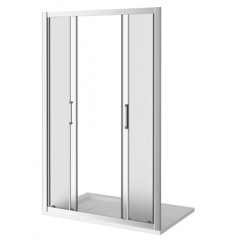 Душевая дверь 170х185 GoodDoor Latte профиль белый, стекло прозрачное