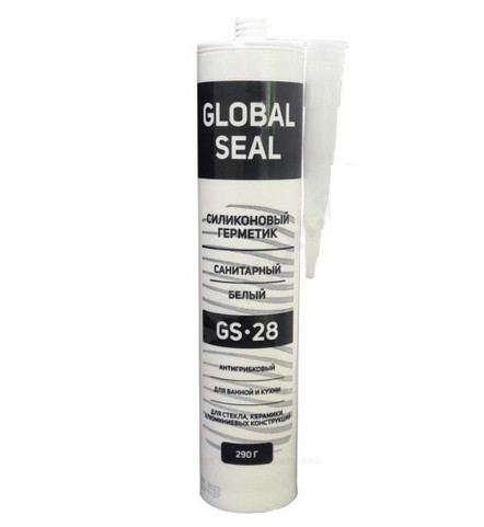 Герметик силиконовый санитарный GS28 290гр белый GlobalSeal