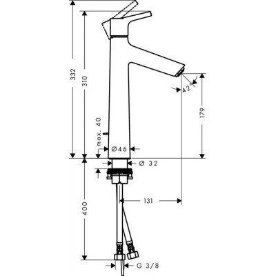 Смеситель для раковины 190, однорычажный, со сливным гарнитуром, Talis S, Hansgrohe